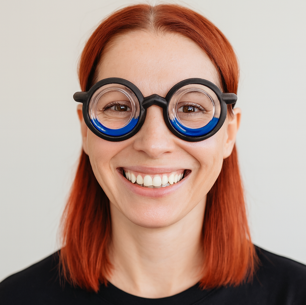 RobRia Black Motion Sickness Glasses - Stylish Frame, Motion Sickness Relief for Car, Plane, Boat Travel, and VR Gaming. Cruise Essentials.