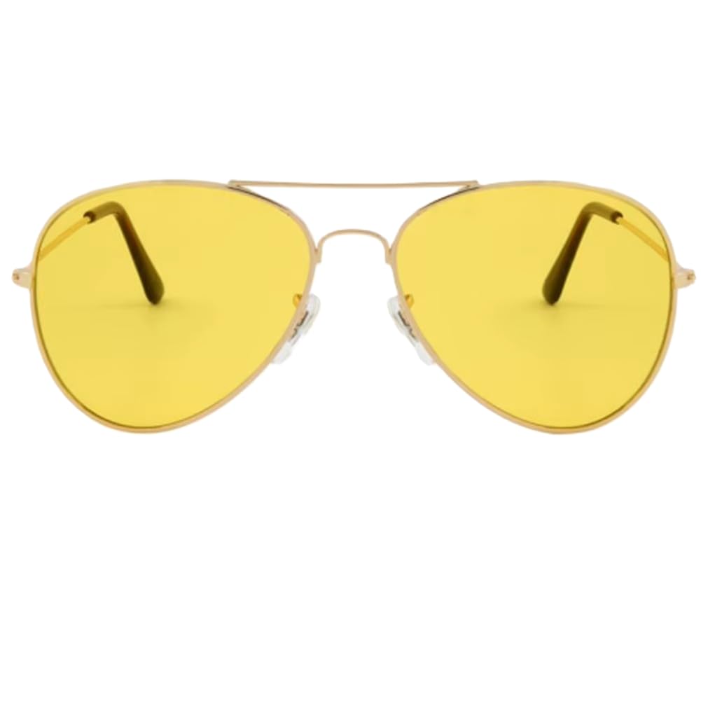 RobRia Mood Boost 5-Pack Aviator Style Color Therapy Glasses – Tinted Lens for Mood Enhancement, Chakra Balance, Meditation, Relaxation – Red, Yellow, Blue, Green, Purple