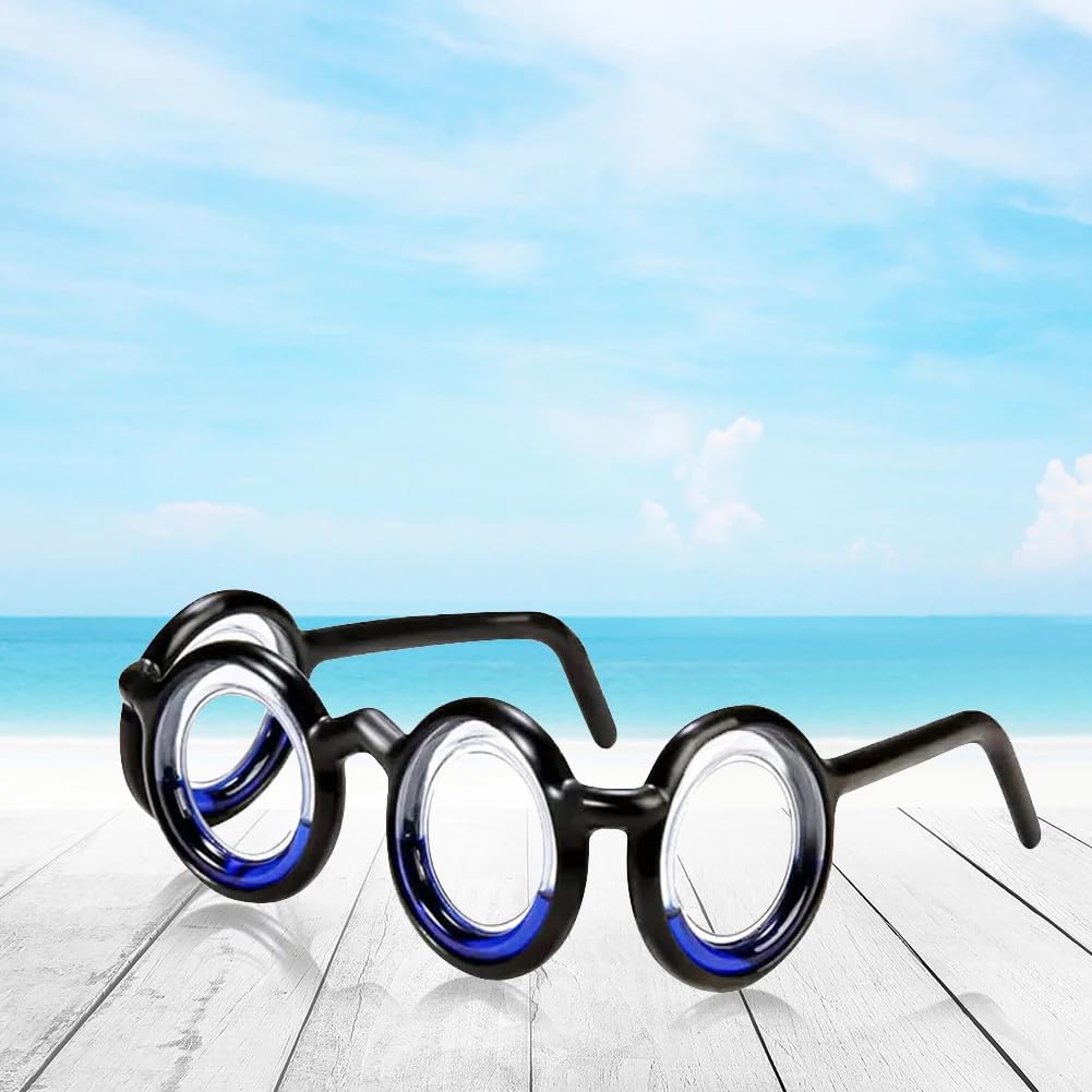 RobRia Black Motion Sickness Glasses - Stylish Frame, Motion Sickness Relief for Car, Plane, Boat Travel, and VR Gaming. Cruise Essentials.