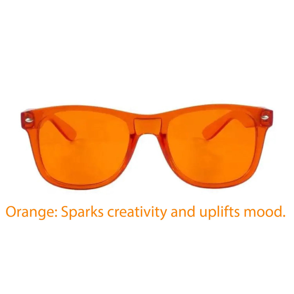 RobRia Color Therapy Glasses - Chromotherapy Tinted Lens Glasses, Scratch-Resistant Lenses with Premium Frames