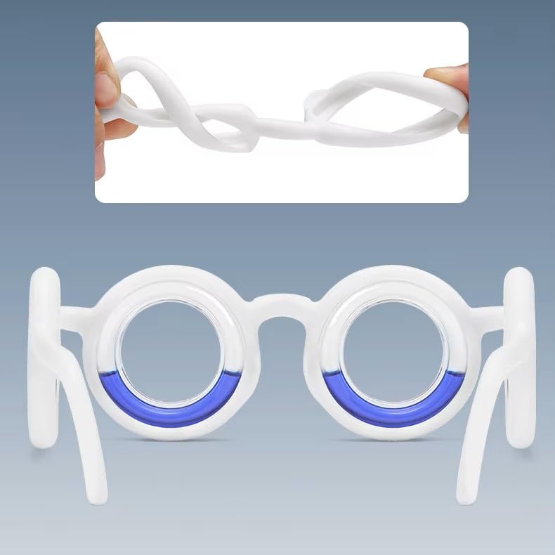 RobRia White Motion Sickness Glasses - Stylish Frame, Motion Sickness Relief for Car, Plane, Boat Travel, and VR Gaming. Cruise Essentials.