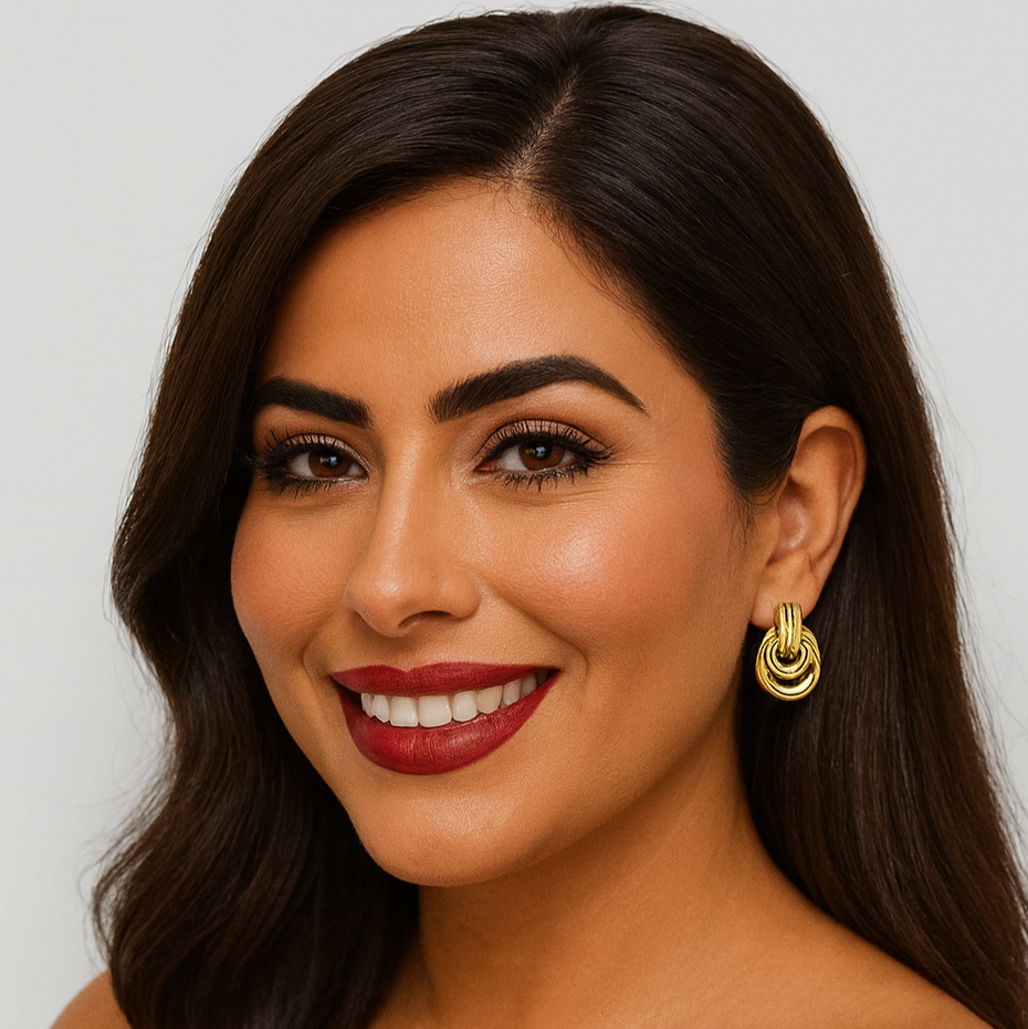 Twisted Hoop Link Earrings for Women – Elegant Interlocking Metal Loops, Available in Silver, Gold, or Two-Tone