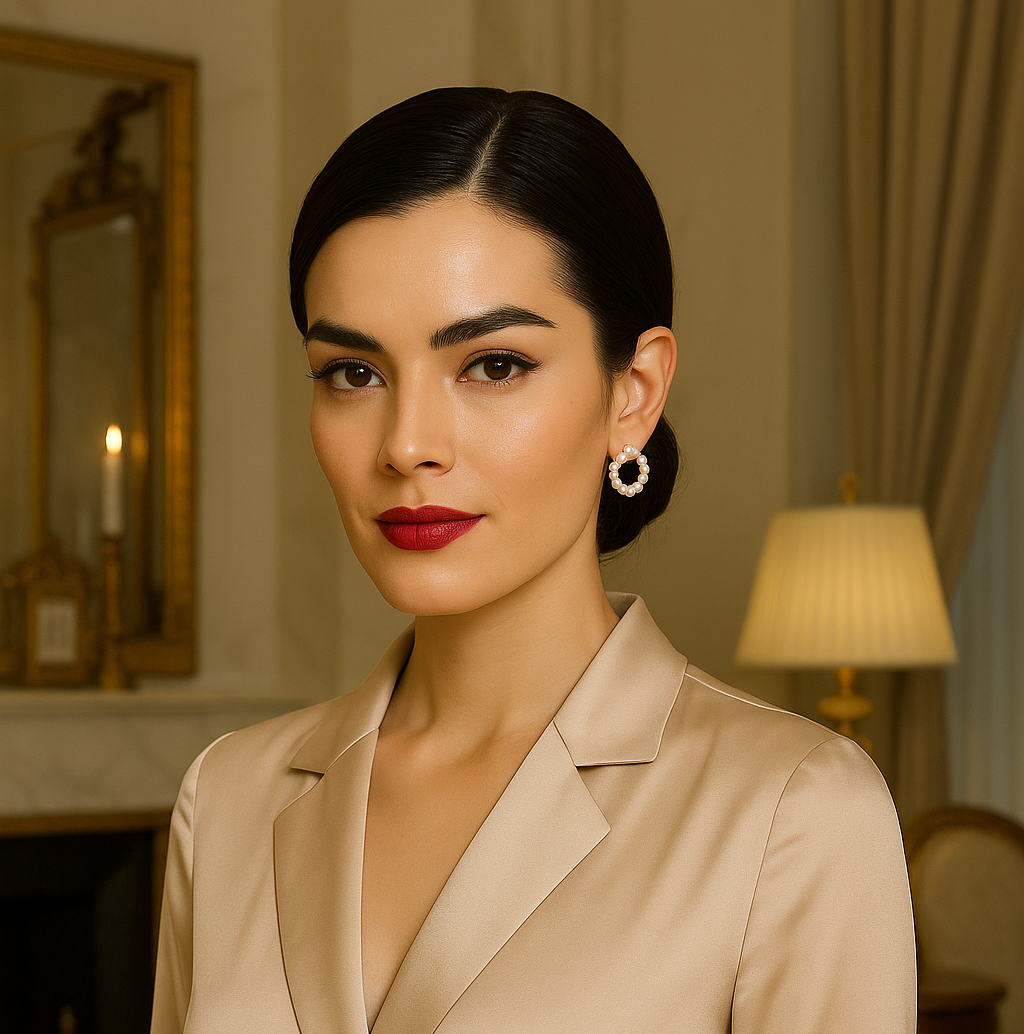 Elegant Pearl Circle Stud Earrings for Women – Classic .75-Inch Faux Pearl Hoop Design, Lightweight and Hypoallergenic, Timeless Gift Jewelry