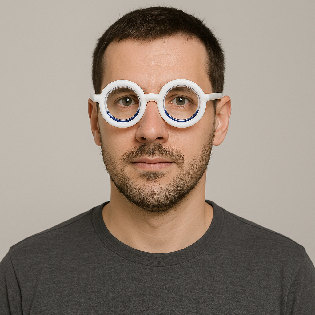 RobRia White Motion Sickness Glasses - Stylish Frame, Motion Sickness Relief for Car, Plane, Boat Travel, and VR Gaming. Cruise Essentials.