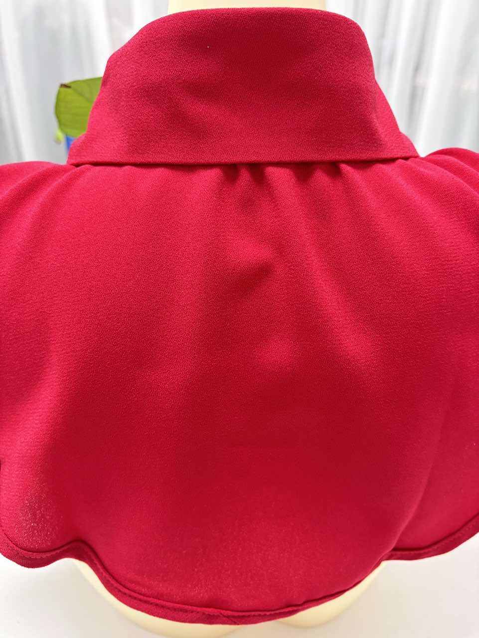 Rhinestone Detachable Collar for Women – Red Statement False Collar Necklace, Elegant Removable Shirt Collar for Sweaters, Dresses & Blouses