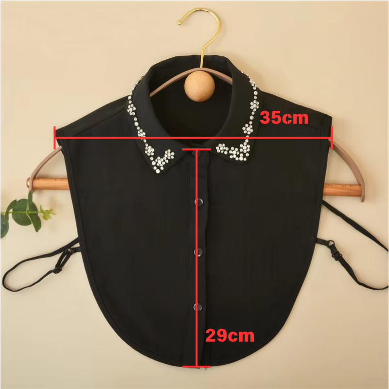 Fashion Women's Elegant False Collar Accessories Detachable Handmade Rhinestone Chiffon Necklace Peter Pan Style Shirt