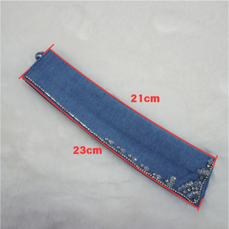Denim Rhinestone Detachable Collar for Women – Sparkly Crystal Statement False Collar Necklace, Adjustable Fashion Collar for Shirts, Dresses & Sweaters