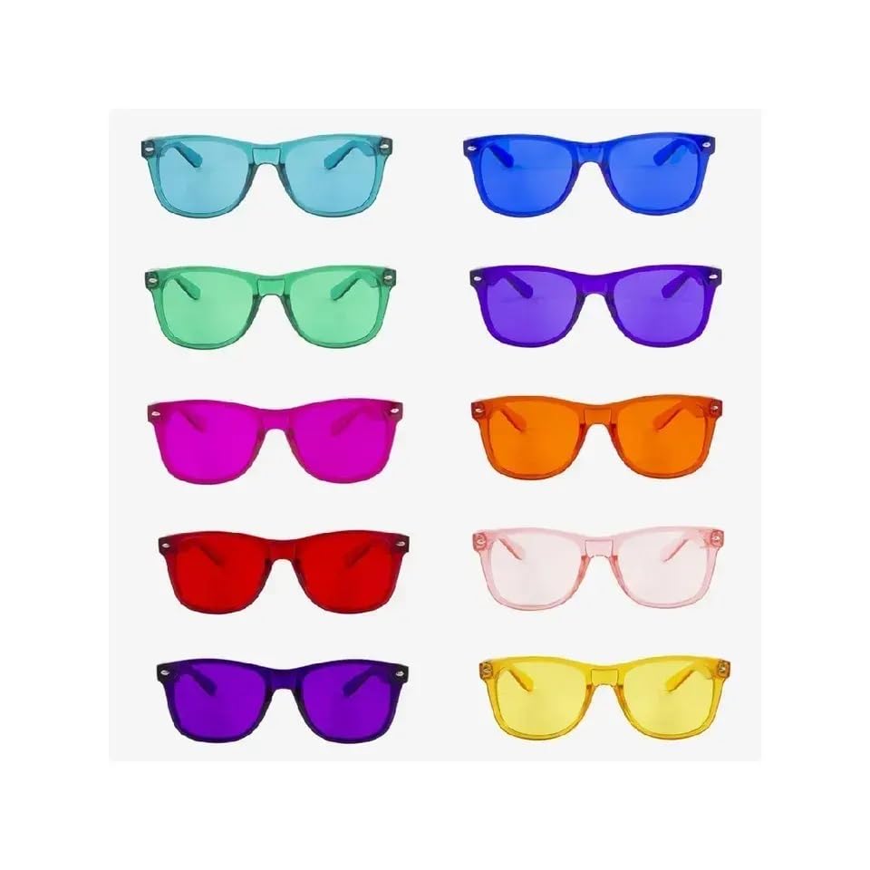 RobRia Color Therapy Glasses - Chromotherapy Tinted Lens Glasses, Scratch-Resistant Lenses with Premium Frames