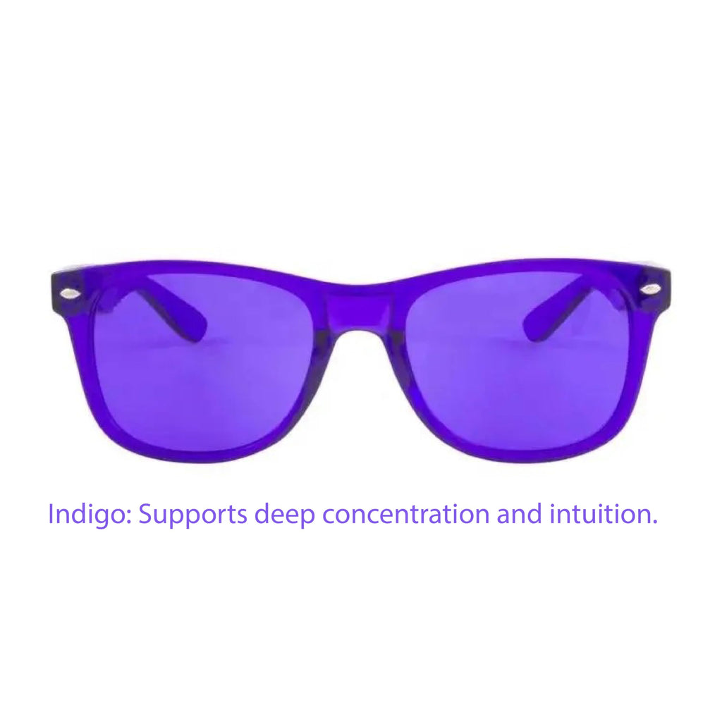 RobRia Color Therapy Glasses - Chromotherapy Tinted Lens Glasses, Scratch-Resistant Lenses with Premium Frames