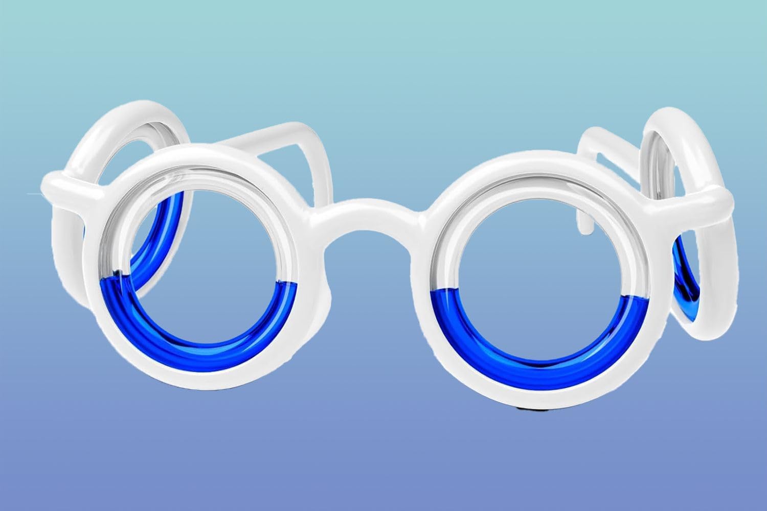 RobRia White Motion Sickness Glasses - Stylish Frame, Motion Sickness Relief for Car, Plane, Boat Travel, and VR Gaming. Cruise Essentials.