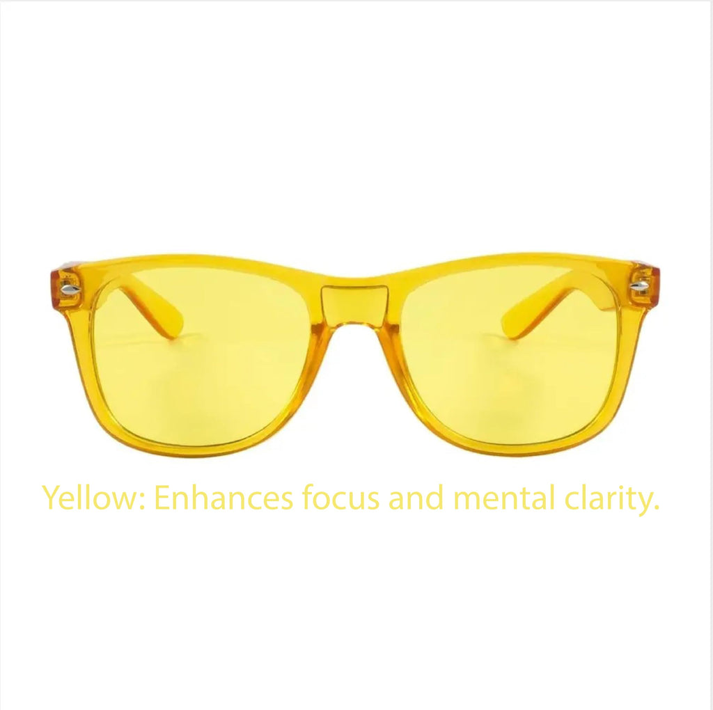 RobRia Color Therapy Glasses - Chromotherapy Tinted Lens Glasses, Scratch-Resistant Lenses with Premium Frames
