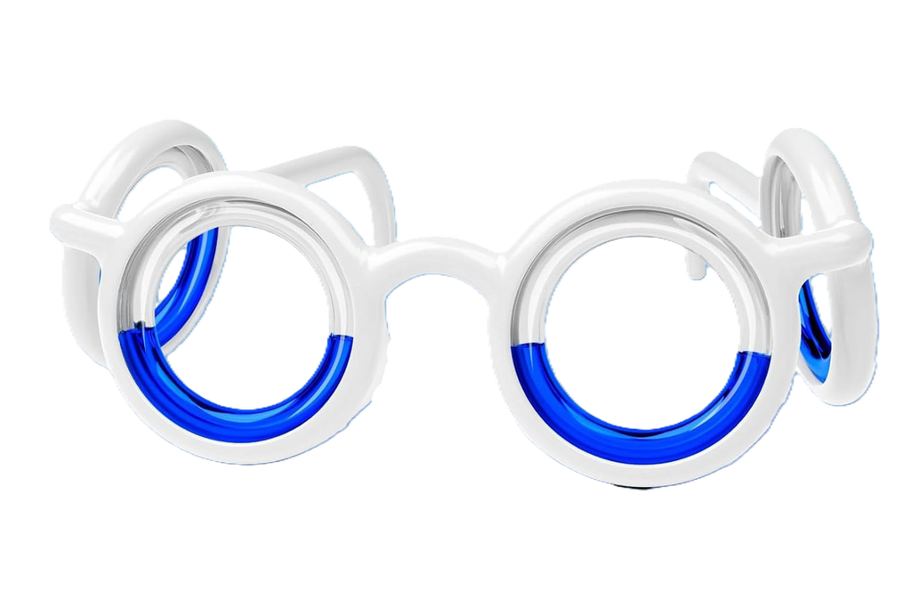 RobRia White Motion Sickness Glasses - Stylish Frame, Motion Sickness Relief for Car, Plane, Boat Travel, and VR Gaming. Cruise Essentials.